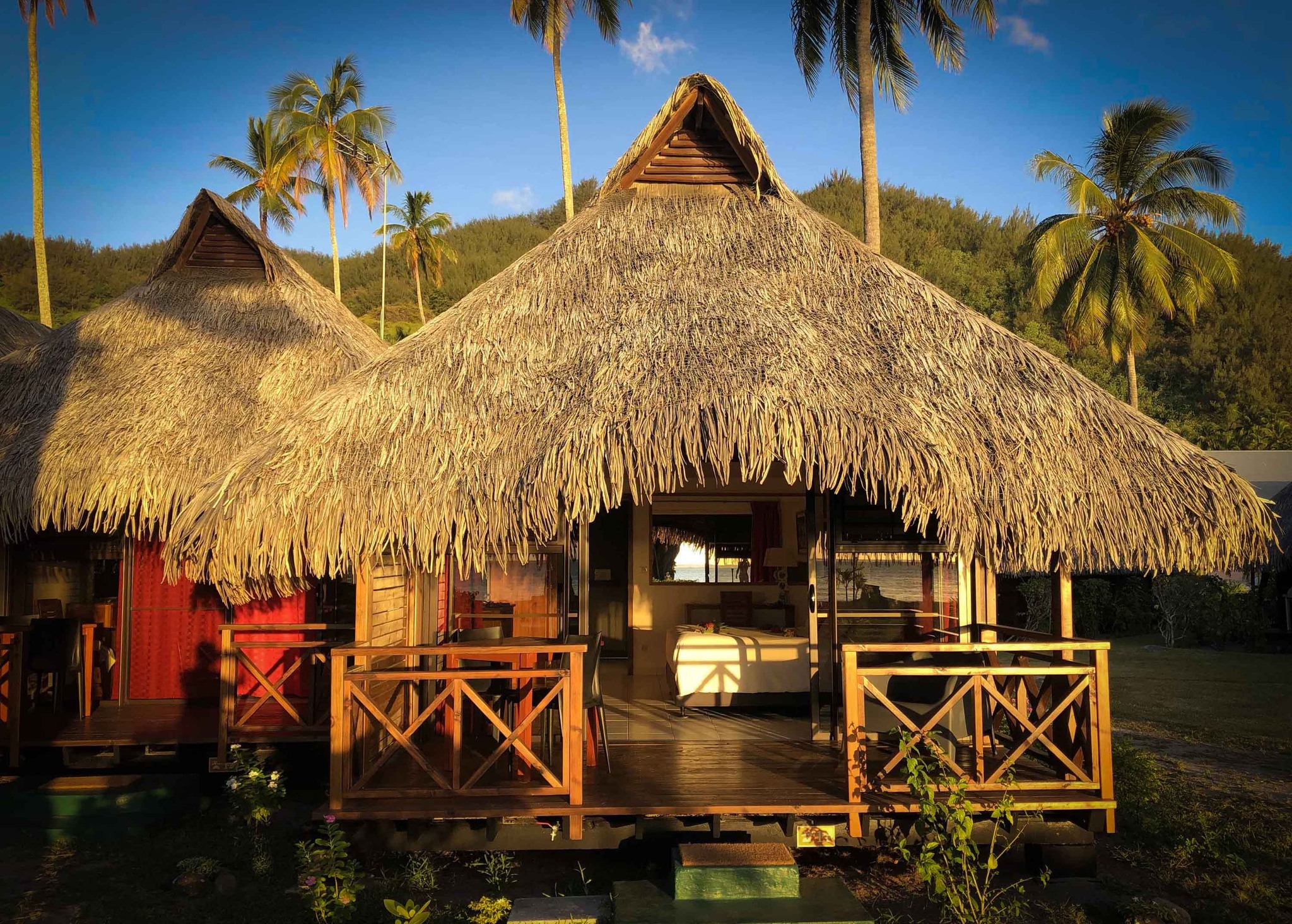 Bungalow climatisé avec vue sur le lagon et kitchenette